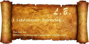 Liebhauser Benedek névjegykártya
